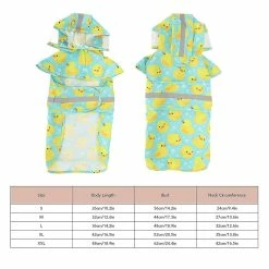 Unbranded Pet Rain Jacket Duckling Pattern Imperméable à L’eau Réfléchissant Réglable 4 Pattes Hooded Dog Imperméable Pour Petits Et Moyens Chiens -Pet Soin 761290539 max