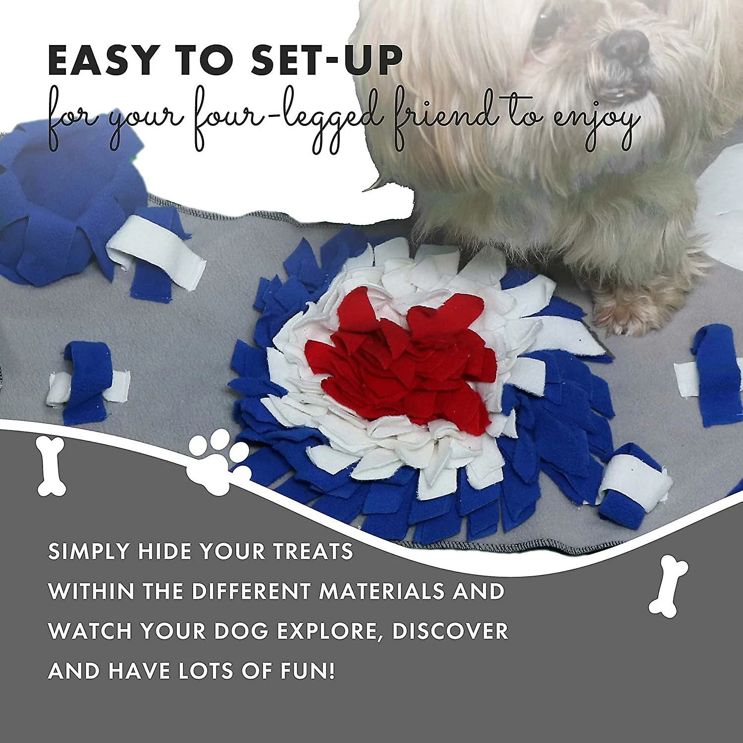 Unbranded Belly Dog Snuffle Mat Dog Snuffle Mat Washable Dog Educator Mat, Puppy Snuffle Sniffle Mat - Dog Educator Matwhite Red Blue 2 Unbranded Belly Dog Snuffle Mat Dog Snuffle Mat Washable Dog Educator Mat, Puppy Snuffle Sniffle Mat - Dog Educator Matwhite Red Blue – Image 2