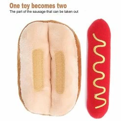 Unbranded Vente Personnalisée De Jouets Pour Chiens En Peluche, Forme De Hot-dog, Jouet En Peluche Détachable à Croquer, -Pet Soin 761663970 max