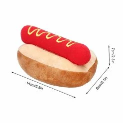 Unbranded Vente Personnalisée De Jouets Pour Chiens En Peluche, Forme De Hot-dog, Jouet En Peluche Détachable à Croquer, -Pet Soin 761664164 max