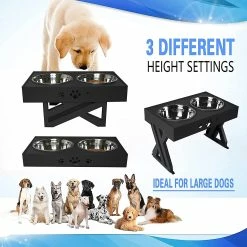 Unbranded Wisedog Elevated Dog Bowls For Large Dogs Elevated Dog Bowl - S'ajuste à 3 Hauteurs, 2,8 « , 7,5 », Et 11,6 '' Stand (noir) 7 Unbranded Wisedog Elevated Dog Bowls For Large Dogs Elevated Dog Bowl - S'ajuste à 3 Hauteurs, 2,8 « , 7,5 », Et 11,6 '' Stand (noir) -Pet Soin 761664722 max