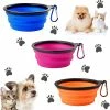 LetsGO Pieces Travel Dog Bowl, Folding Dog Bowl, Dog And Cat Travel Bowls, Avec Mousqueton De Voyage Pour La Nourriture Pour Animaux De Compagnie Et L’alimentation En Eau (bleu + Orange + Violet)