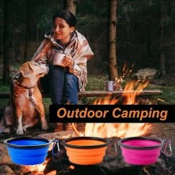 LetsGO Pieces Travel Dog Bowl, Folding Dog Bowl, Dog And Cat Travel Bowls, Avec Mousqueton De Voyage Pour La Nourriture Pour Animaux De Compagnie Et L’alimentation En Eau (bleu + Orange + Violet) -Pet Soin 763852803 max