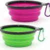 LetsGO 2 Pièces Portable Dog Bowl Plipsible Dog Bowl, Travel Dog Bowls Et Cat Bowls (350ml, Violet Et Vert)