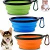 LetsGO Bol Pour Chien Avec Mousqueton 3 Pièces Bol De Voyage En Silicone Portable Pliable Bol Pour Chien Pliable Dog Bowl étanche Bol Pour Chien Pour Promenades Itinérantes Camping Chenil
