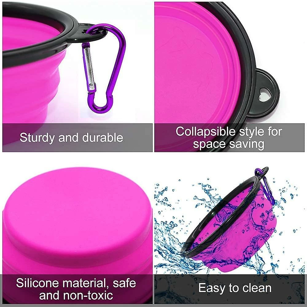 LetsGO 2 Pièces Portable Dog Bowl Plipsible Dog Bowl, Travel Dog Bowls Et Cat Bowls (350ml, Violet Et Vert) 3 LetsGO 2 Pièces Portable Dog Bowl Plipsible Dog Bowl, Travel Dog Bowls Et Cat Bowls (350ml, Violet Et Vert) – Image 3