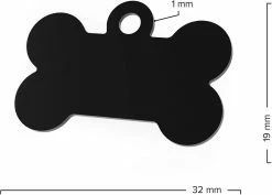 LetsGO Dog And Cat Id Tag Personnalisé Gravure Recto-verso Acier Inoxydable En Forme D’os Prénom Pet Tag Adresse Tel(black) -Pet Soin 763858103 max