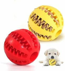 LetsGO 2 Dog Toy Ballsdog Rubber Chew Ball Dents Propres Non Toxique Résistant Aux Morsures Toyinteractive Iq Puzzle Training Toy Ball Pour Petit Chien Moyen