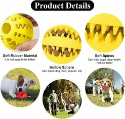 LetsGO 2 Dog Toy Ballsdog Rubber Chew Ball Dents Propres Non Toxique Résistant Aux Morsures Toyinteractive Iq Puzzle Training Toy Ball Pour Petit Chien Moyen -Pet Soin 763870807 max