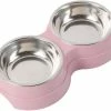 LetsGO Bol Pour Chat En Acier Inoxydable 2 En 1 Anti Glutton Cats Dog Bowl, Bol Interactif Antidérapant Pour Animaux De Compagnie