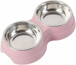 LetsGO Bol Pour Chat En Acier Inoxydable 2 En 1 Anti Glutton Cats Dog Bowl, Bol Interactif Antidérapant Pour Animaux De Compagnie