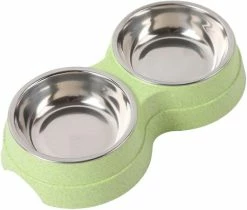 LetsGO Bol Pour Chat En Acier Inoxydable 2 En 1 Anti Glutton Cats Dog Bowl, Bol Interactif Antidérapant Pour Animaux De Compagnie
