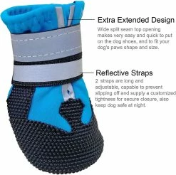 LetsGO Bottes Pour Chiens, 4 Pièces Protective Dog Boot Dog Shoes Breathable Anti-slip Liner (l, Lake Blue) -Pet Soin 763877761 max