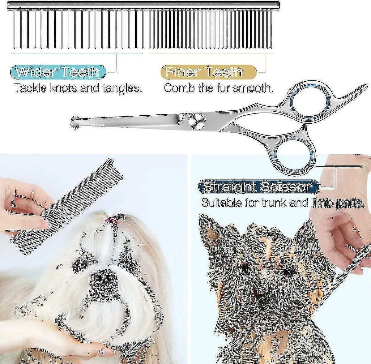 Unbranded Kit De Ciseaux De Dog Ging, Peigne De Cisailles D’éclaircissement De Sécurité 3 Unbranded Kit De Ciseaux De Dog Ging, Peigne De Cisailles D’éclaircissement De Sécurité – Image 3