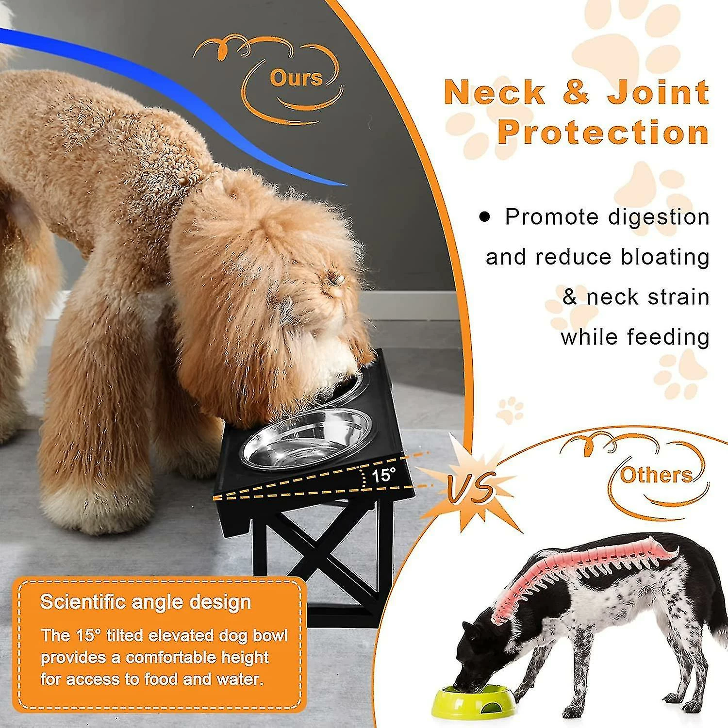 Unbranded Bols Pour Chiens Surélevés, Moyens Et S, 15 Bols Inclinés Adjable Raised Dog Bowl D Avec 1 Slow Er Dog Bowl 2 Less Steel Dog Bo 3 Unbranded Bols Pour Chiens Surélevés, Moyens Et S, 15 Bols Inclinés Adjable Raised Dog Bowl D Avec 1 Slow Er Dog Bowl 2 Less Steel Dog Bo – Image 3