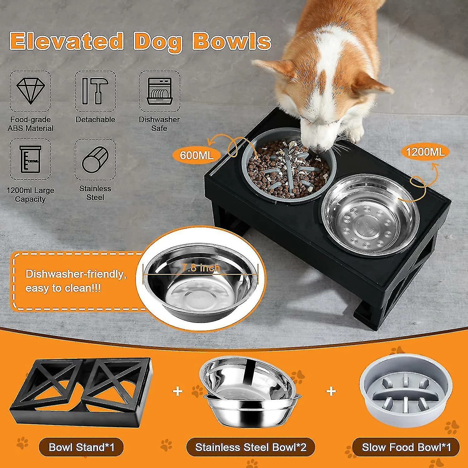 Unbranded Bols Pour Chiens Surélevés, Moyens Et S, 15 Bols Inclinés Adjable Raised Dog Bowl D Avec 1 Slow Er Dog Bowl 2 Less Steel Dog Bo 4 Unbranded Bols Pour Chiens Surélevés, Moyens Et S, 15 Bols Inclinés Adjable Raised Dog Bowl D Avec 1 Slow Er Dog Bowl 2 Less Steel Dog Bo – Image 4