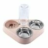 Unbranded 3 En 1 Dog Er Bowl Avec Dog Bottle Cat Automatic Bowl Cat Food Bowl Pet Less Steel Double 3 Bowls -size -