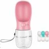 Unbranded Distributeur D’eau Pour Animaux De Compagnie Antibactérien Qualité Alimentaire Étanche Chien Chat Outdoor Travel Drink Bouteille Bol-350ml Dog Gift (rose)