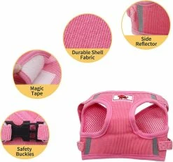 Unbranded Soft Training Mesh Fabric Dog Vest Harness Vest Harness Pour Chiot, Chats, Petits Animaux (rose)