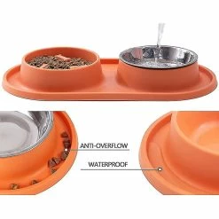 Unbranded Dog Feeding Bowl Pet Bowl Avec Steel Water Bowl Puppy, Orange 6 Unbranded Dog Feeding Bowl Pet Bowl Avec Steel Water Bowl Puppy, Orange -Pet Soin 776734078 max