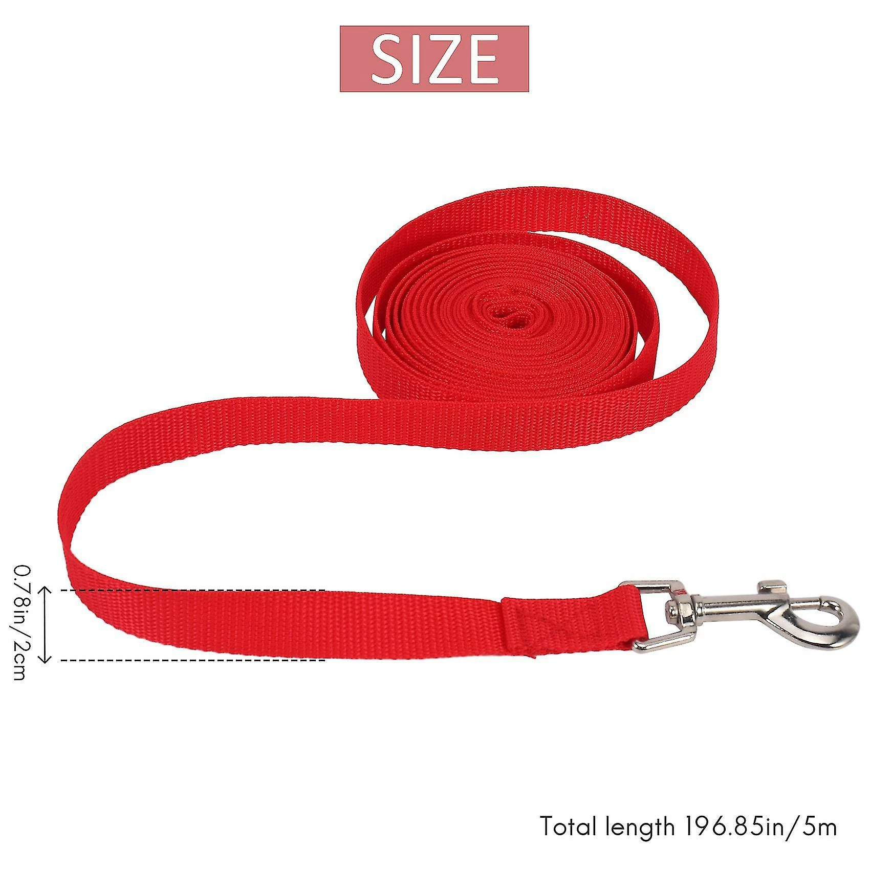 Unbranded Towline Leash Recherche Leash Leash Leash Training Leash Dog Leash Couleur: Rouge Longueur: 5m 4 Unbranded Towline Leash Recherche Leash Leash Leash Training Leash Dog Leash Couleur: Rouge Longueur: 5m – Image 4