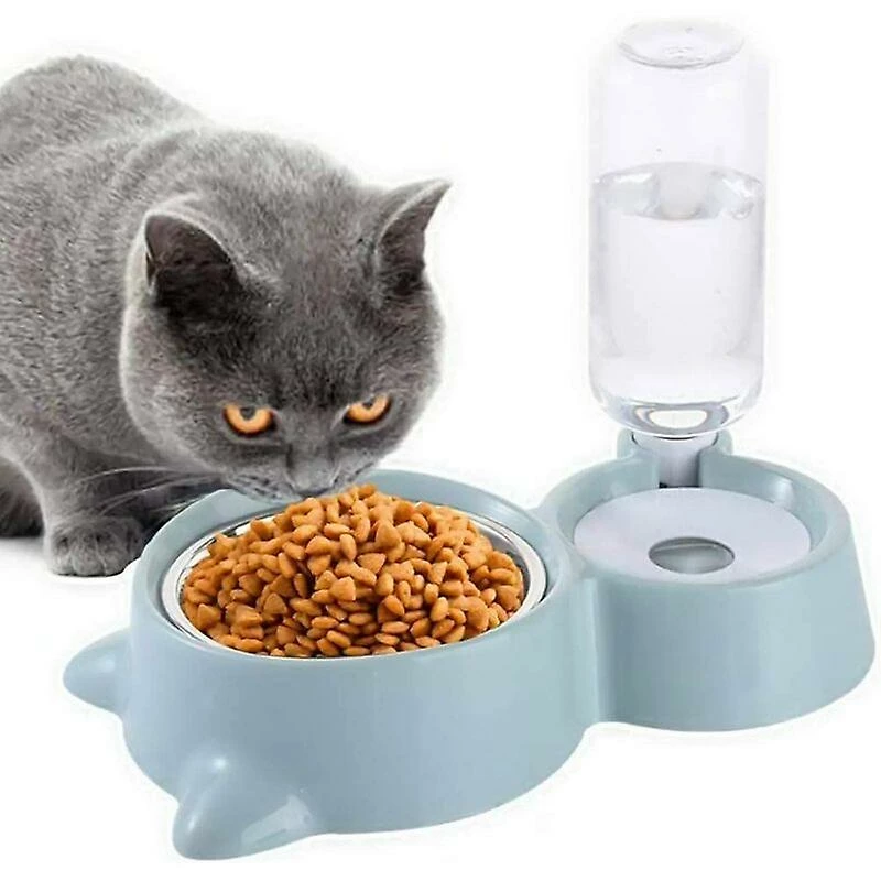 Unbranded Bowl For Cat And Dog With Water Bottle 2 In 1 Bowl For Dog And Cat With Automatic Water Dispenser Blue 1 Unbranded Bowl For Cat And Dog With Water Bottle 2 In 1 Bowl For Dog And Cat With Automatic Water Dispenser Blue