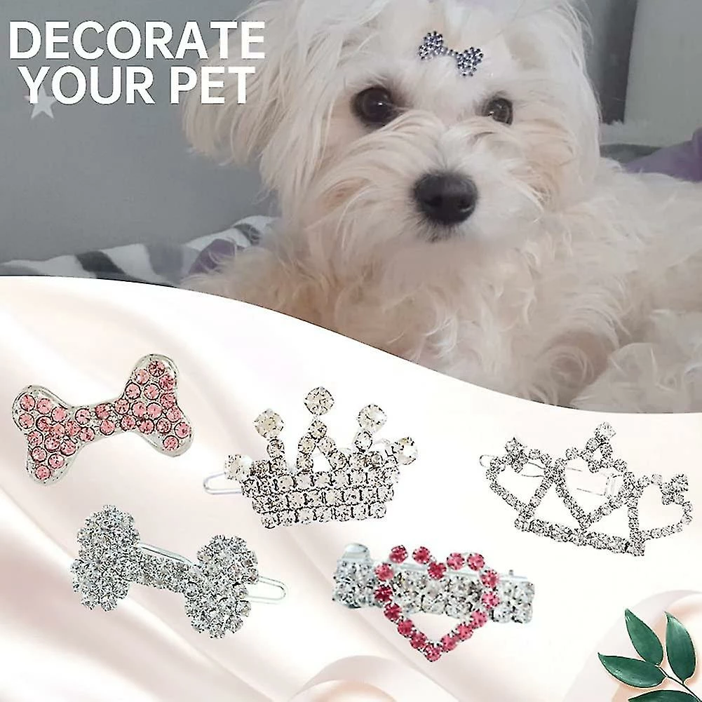 Unbranded 5pcs Puppy Crystal Strass Hair Clip Coiffure Hair Accessoires Dog Headwear Pet Grooming Pro 2 Unbranded 5pcs Puppy Crystal Strass Hair Clip Coiffure Hair Accessoires Dog Headwear Pet Grooming Pro – Image 2