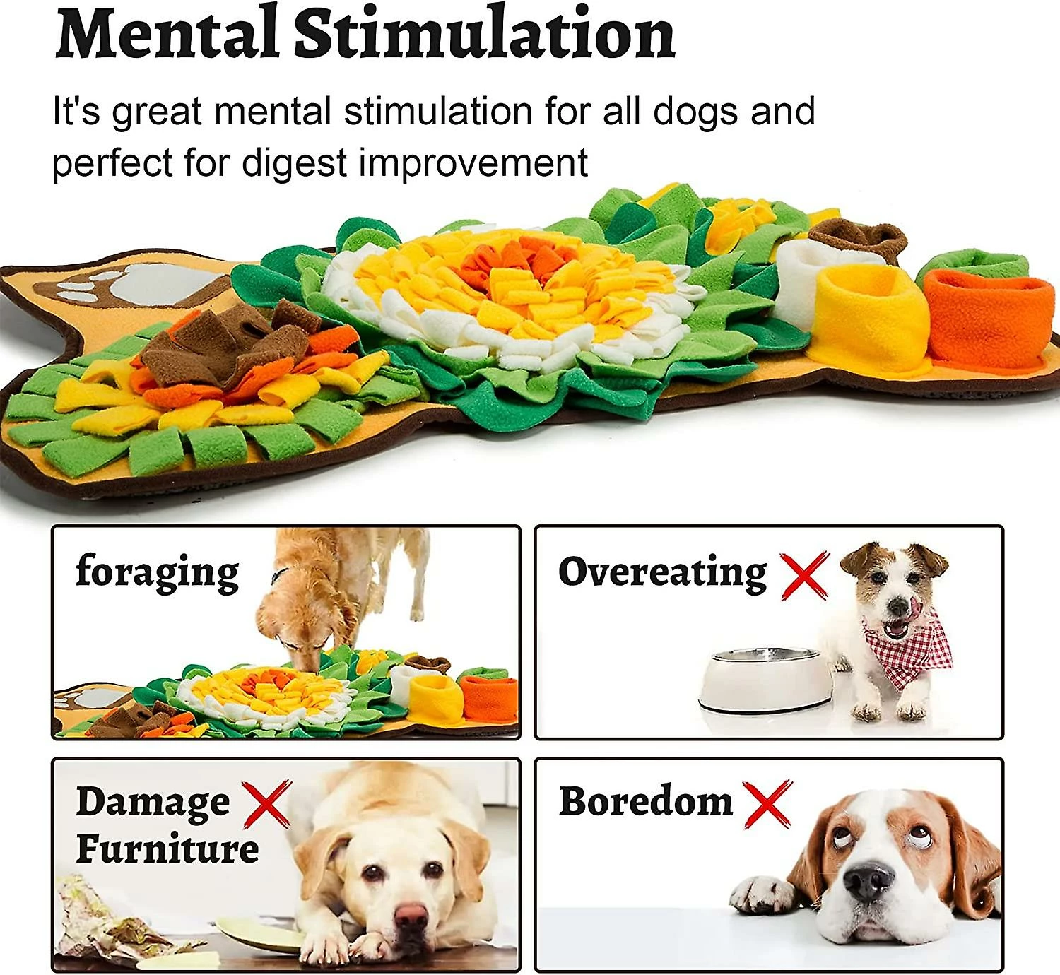 Unbranded Snuffle Mat For Dogs Interactive Pet Puzzle Toys For Puppy Dog Enrichment Toy Mental Stimulation Dog Play Mat For Boredom Stress Relief 2 Unbranded Snuffle Mat For Dogs Interactive Pet Puzzle Toys For Puppy Dog Enrichment Toy Mental Stimulation Dog Play Mat For Boredom Stress Relief – Image 2