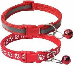 Unbranded 2-pack Footprint Cat Collar, Chien Cat Collar Le Adjable Ester Cat Dog Collar Or Seatbelts