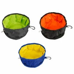 Unbranded 3 Pièces Pliable Dog Travel Bowls Portable Pliable Food Water Feeding Distributeur Avec Fermeture à Glissière Et Crochet D’escalade