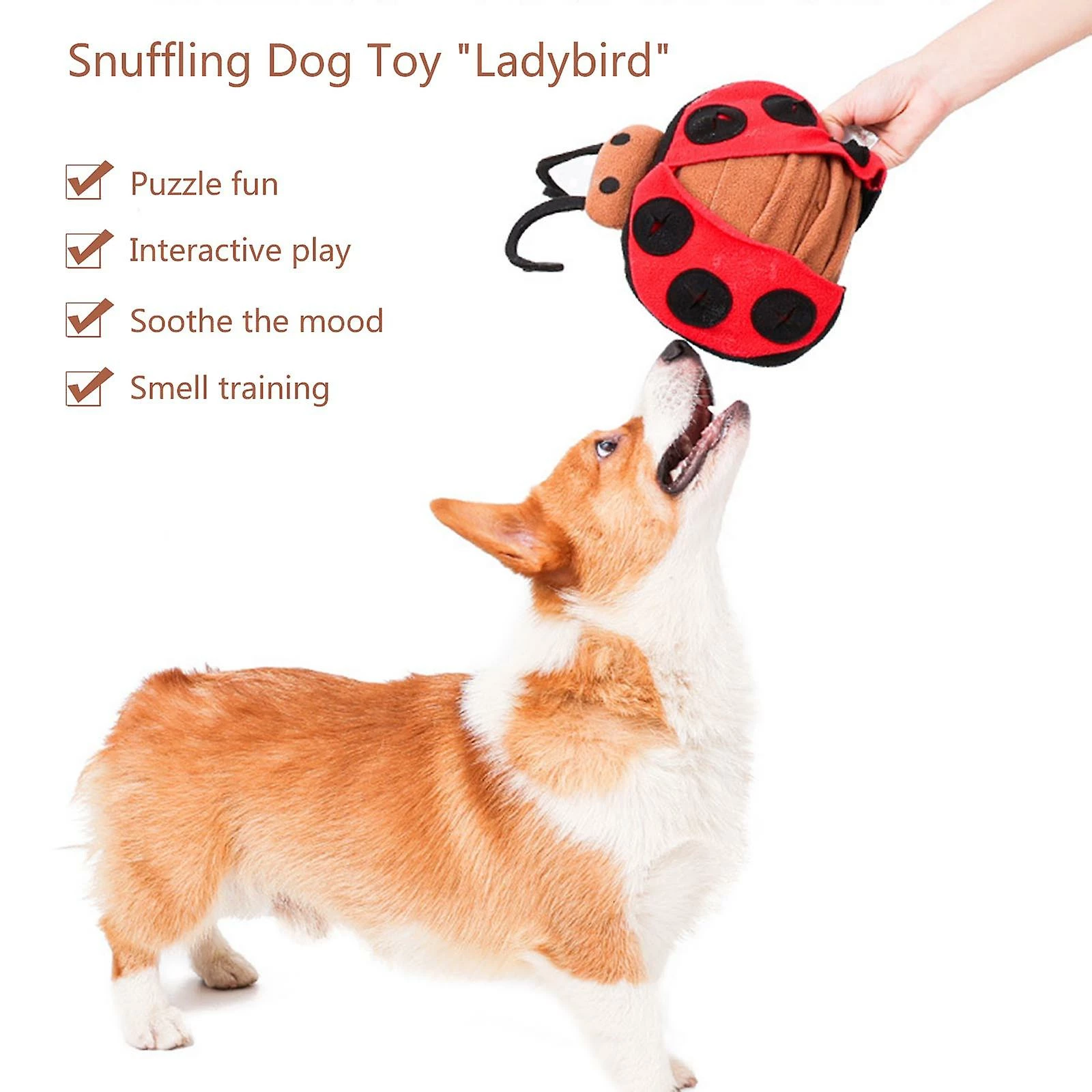 Unbranded Dog Snuffle Peluche Toy Dispensing Ladybug Pour Chiens Interactive Stuffed Chew Toy 3 Unbranded Dog Snuffle Peluche Toy Dispensing Ladybug Pour Chiens Interactive Stuffed Chew Toy – Image 3