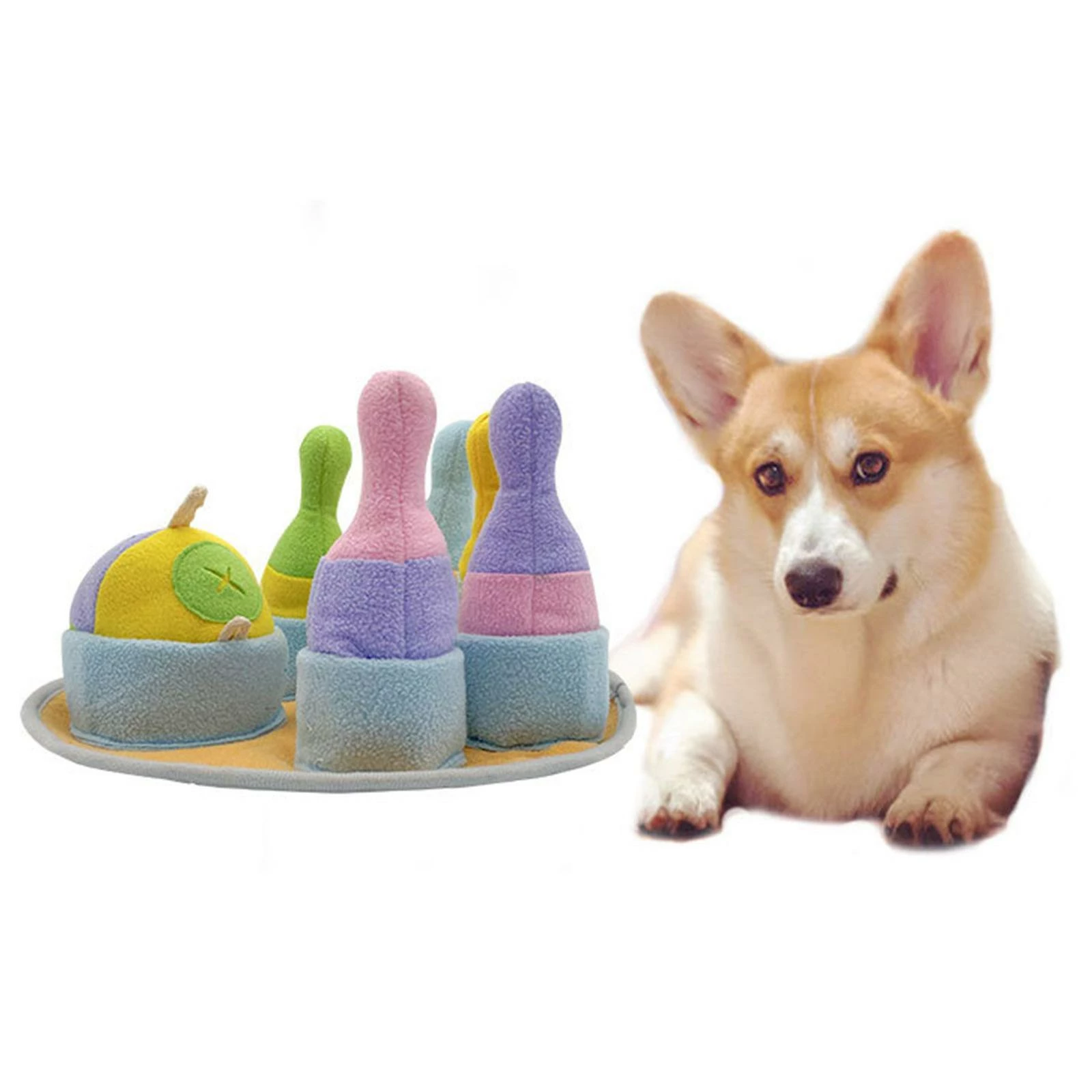 Unbranded Dog Snuffle Toy Dispensing Bowling Pour Chiens Jouet à Mâcher Interactif En Peluche 4 Unbranded Dog Snuffle Toy Dispensing Bowling Pour Chiens Jouet à Mâcher Interactif En Peluche – Image 4