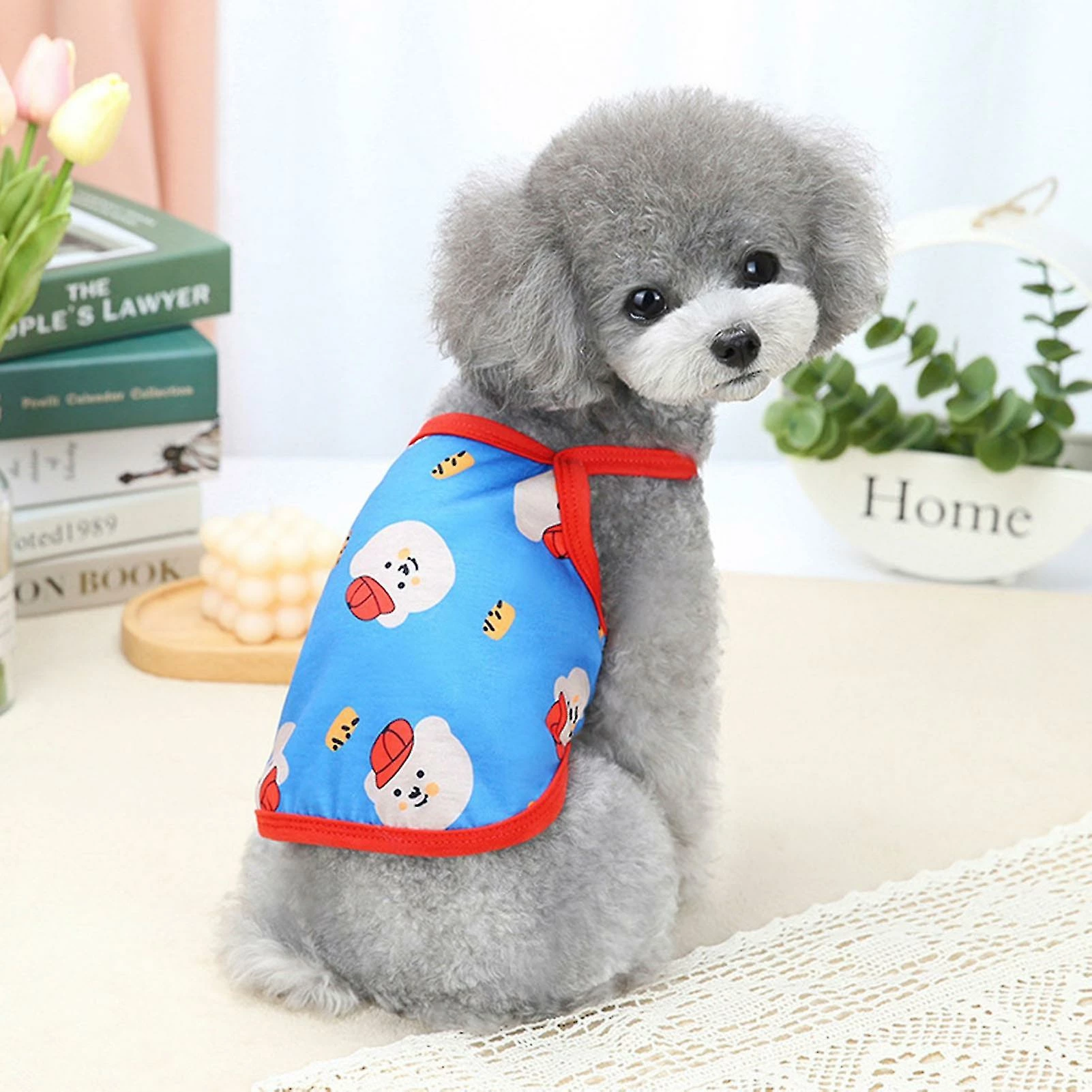 Redmiter Pet Vest Cartoon Printing Skin-friendly Round Neck Dog Sling Vest Pour L’été 3 Redmiter Pet Vest Cartoon Printing Skin-friendly Round Neck Dog Sling Vest Pour L’été – Image 3