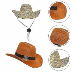 Unbranded 2pcs Pet Dog Hats Décoratif Cat Hats Cowboy Hat Straw Hats Party Headwear -Pet Soin 797358682 max