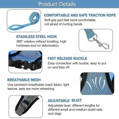 Unbranded Adjustable Reflective Cat Harness Vest Walking Straps For Cat Kitten Dog Puppy Leash Leads Pet Chest Harness K0023