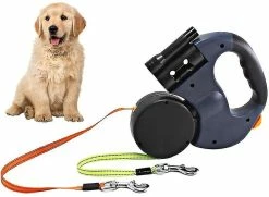 Unbranded Double Retractable Dog Leash, 3m Flexible Double Retractable Dog Leash