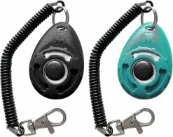 Unbranded Pet Training Clicker With Wrist Strap - Dog Training Clickers (nouveau Noir + Bleu) -Pet Soin 799495053 max