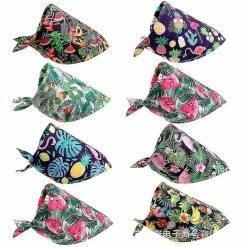Redmiter 8pcs Chien Pet Summer Bandana Tropic Pattern Dog Bandana Triangle Dog Bib Foulard