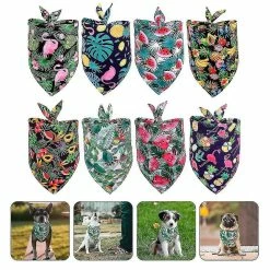 Redmiter 8pcs Chien Pet Summer Bandana Tropic Pattern Dog Bandana Triangle Dog Bib Foulard -Pet Soin 799508605 max