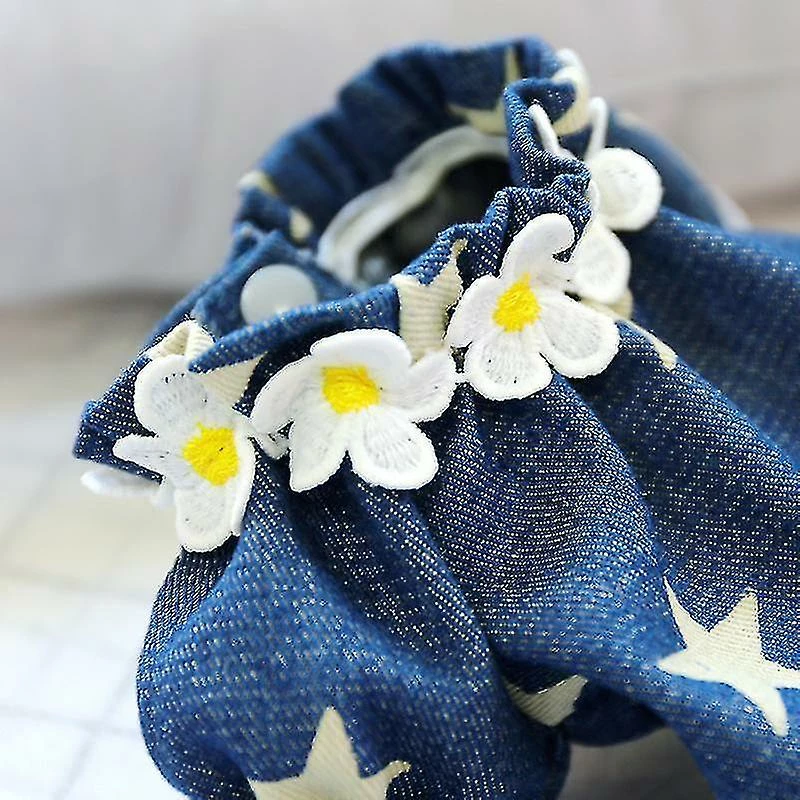 Redmiter New Luxury Pet Clothes Girl Dog Dresses With Flower Spring/summer Star Cowboy Skirt Dog Clothing(xs) 4 Redmiter New Luxury Pet Clothes Girl Dog Dresses With Flower Spring/summer Star Cowboy Skirt Dog Clothing(xs) – Image 4