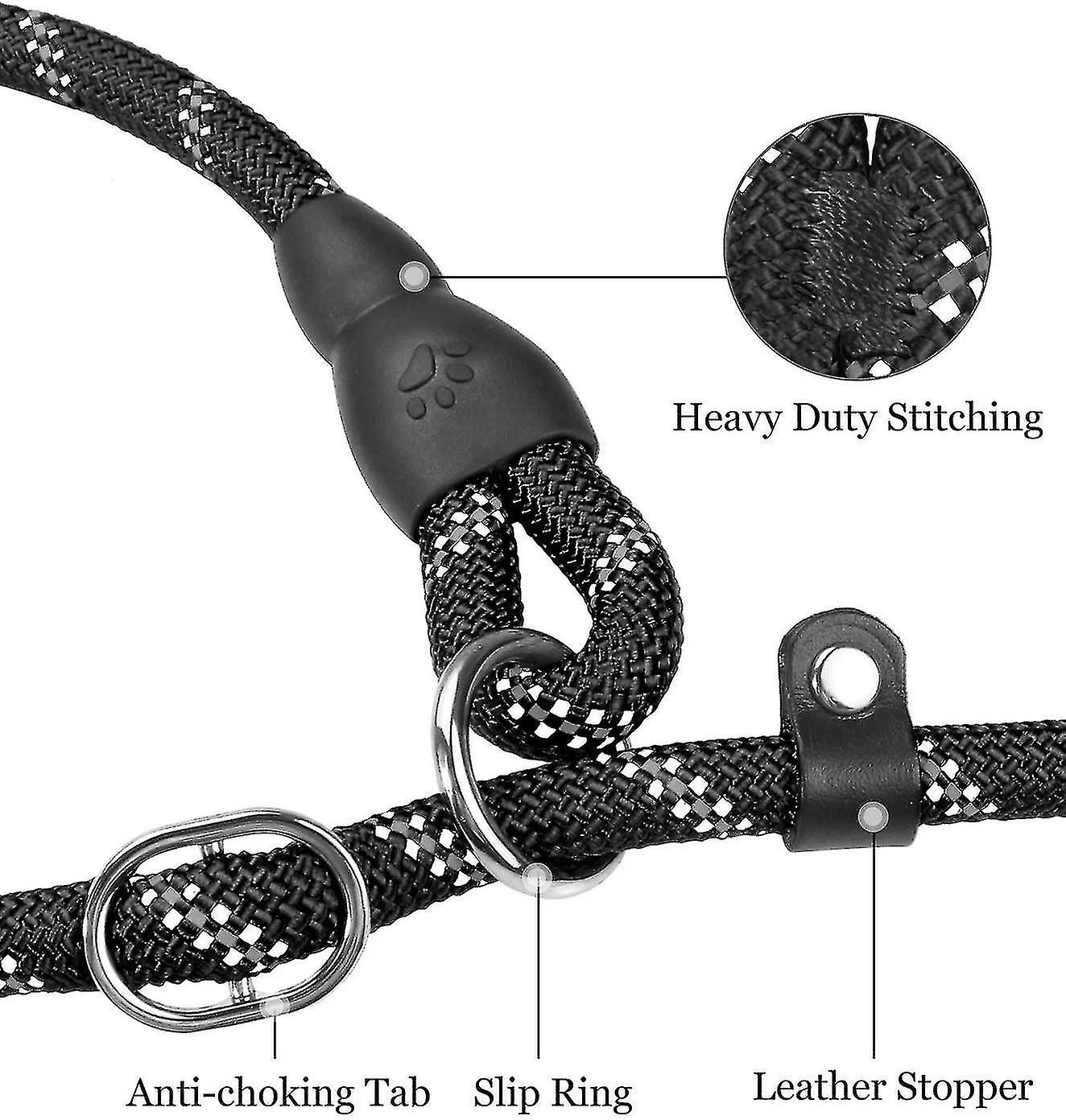 Unbranded Reflective Slip Lead Dog Leash, Climbing Rope Leash,11 4 Unbranded Reflective Slip Lead Dog Leash, Climbing Rope Leash,11 – Image 4