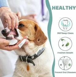 Unbranded Dog Finger Toothbrush, Cloth Pet Finger Toothbrush Dental Hygiene Brushes, Anti Dental Plaque For Dog And Cat (12 Pieces, White),11 -Pet Soin 803641910 max