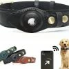 Unbranded Dog Collar Compatible With Air Tag,adjustable Natural Cowhide Leather Dog Collar