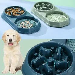 Alisili Dog Slow Feeder Bowl & Lick Mat No Spill No Skid Interactive Bloat Stop Durable No Choking Healthy Design Pet Food Puzzle And -Pet Soin 811141266 max