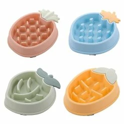 Alisili Slow Feeder Dog Bowl Cat Pet Rabbit Anti-gulping Food Feeding Eating Preventing Choking Healthy Pineapple Accessories Feeder -Pet Soin 811141337 max