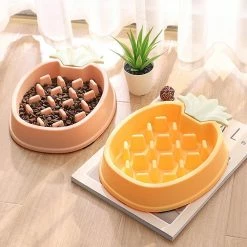 Alisili Slow Feeder Dog Bowl Cat Pet Rabbit Anti-gulping Food Feeding Eating Preventing Choking Healthy Pineapple Accessories Feeder -Pet Soin 811141407 max