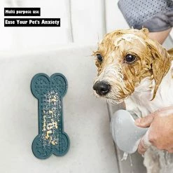 Alisili Bone-shaped Pet Dog Slow Feeders Lick Mat, Boredom Anxiety Reducer Fun Alternative To Slow Feed Bowl Cat Dog Silicone Lick Pad -Pet Soin 811142275 max