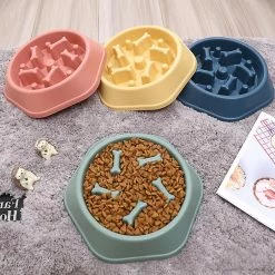 Alisili Alimentation Des Animaux De Compagnie Bols De Nourriture Anti Étouffement Nourrisseur Lent Pp Bol à Vaisselle En Plastique Home Dog Eating Plate Anti Gulping Bowl Supplies -Pet Soin 811142611 max