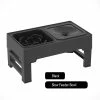 Alisili 4-height-adjustable Dog Raised Feeder Stand Food Slow Feeding Bowls Stainless Steel Water Bowl For Small Large Dogs Pet Supplies
