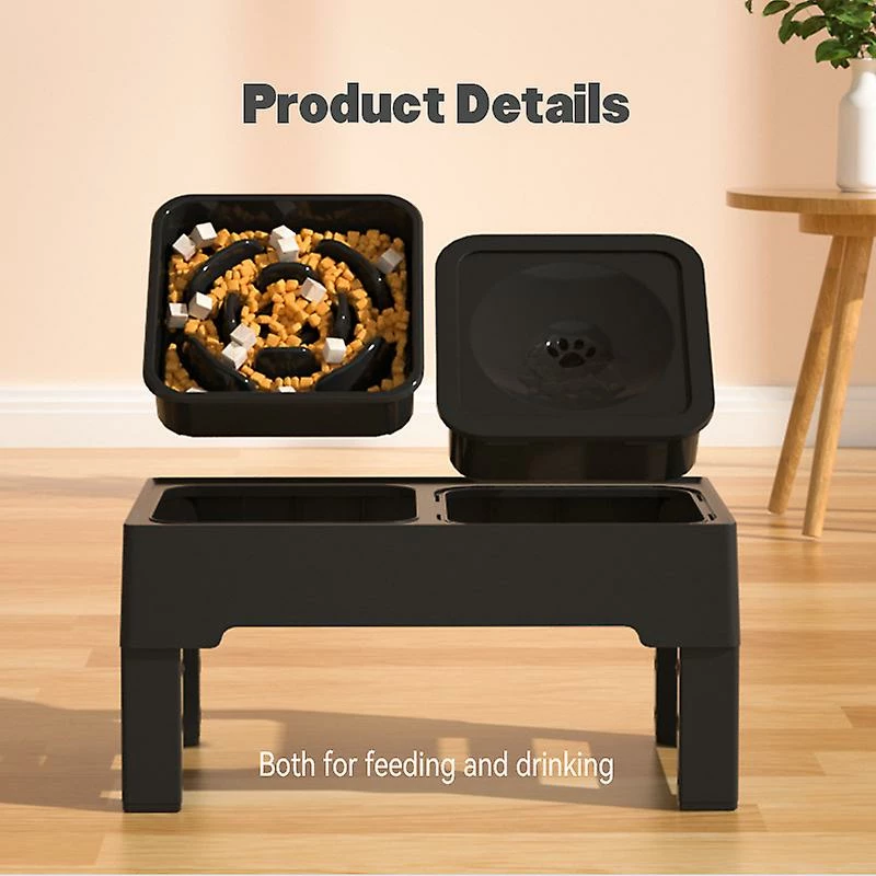 Alisili 4-height-adjustable Dog Raised Feeder Stand Food Slow Feeding Bowls Stainless Steel Water Bowl For Small Large Dogs Pet Supplies 2 Alisili 4-height-adjustable Dog Raised Feeder Stand Food Slow Feeding Bowls Stainless Steel Water Bowl For Small Large Dogs Pet Supplies – Image 2